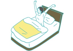 out of bedのイラスト